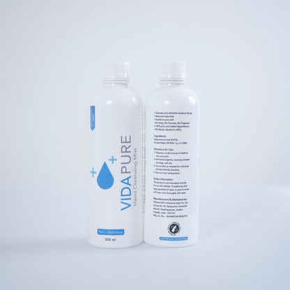 VidaPure | Hand Cleansing Mist | 100 PPM | 500 ml | Hypochlorous Acid | Alcohol Free | Fragrance Free | Non Toxic | Powered by H2autO™ - U.S. Patented Technology