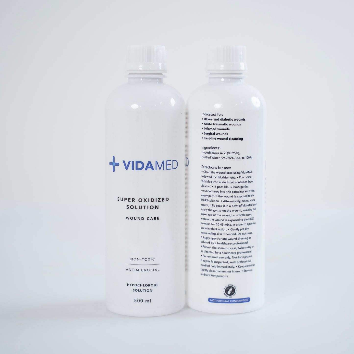 VidaMed | Wound Care | 500 ml | Super Oxidized Solution | Hypochlorous Acid | Powered by H2autO™ - U.S. Patented Technology