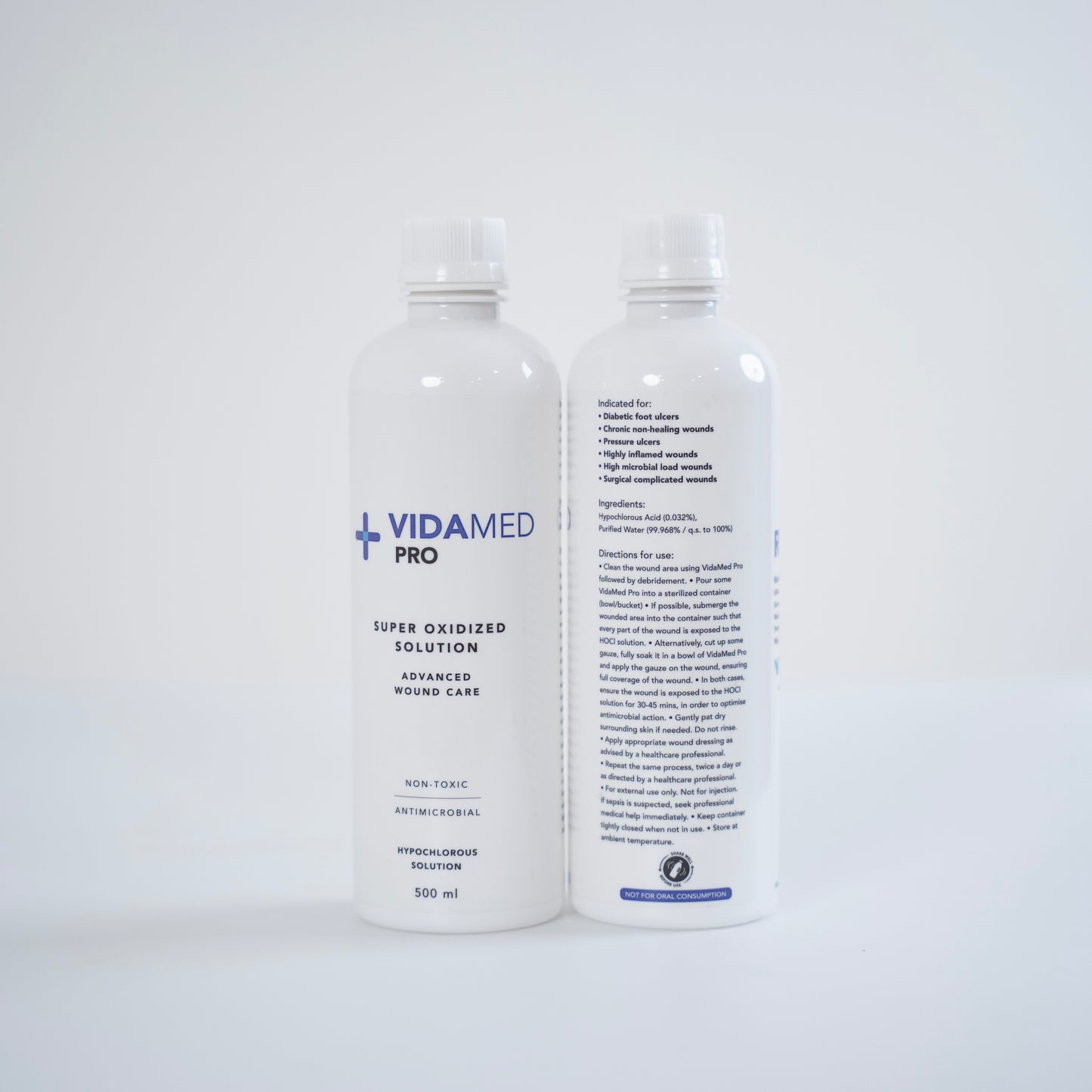 VidaMed Pro | Advanced Wound Care | 500 ml | Super Oxidized Solution | Hypochlorous Acid | Powered by H2autO™ - U.S. Patented Technology
