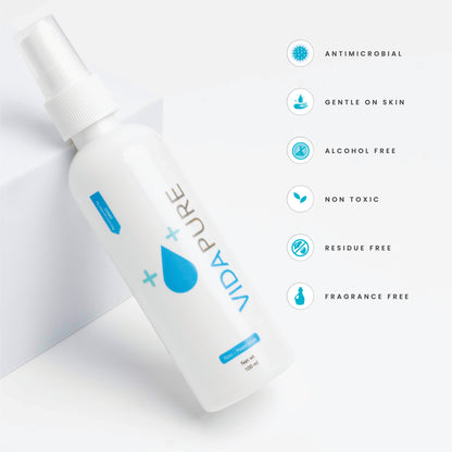 VidaPure | Hand Cleansing Mist | 100 PPM | 100 ml | Hypochlorous Acid | Alcohol Free | Fragrance Free | Non Toxic | Powered by H2autO™ - U.S. Patented Technology