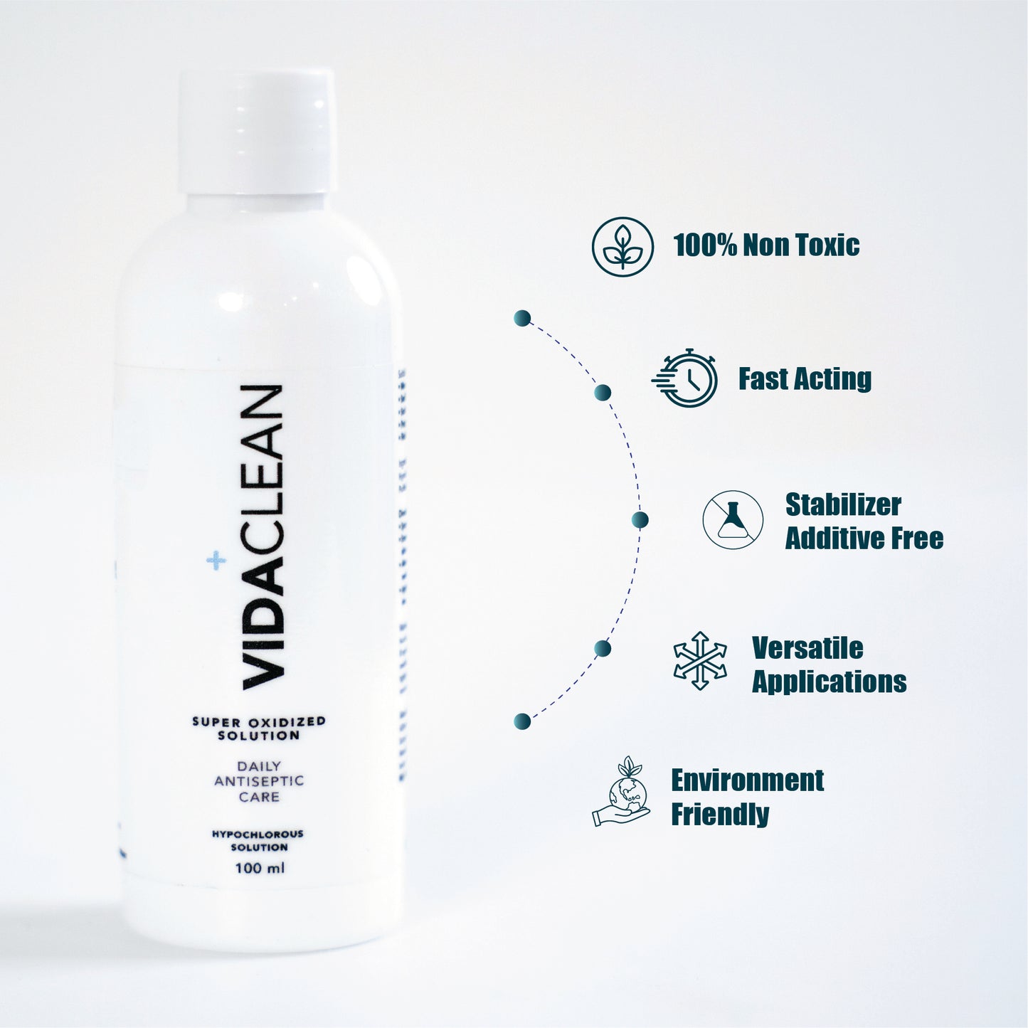 VidaClean | Daily Antiseptic Care | 100 ml | Super Oxidized Solution | Hypochlorous Acid | Alcohol Free | Powered by H2autO™ - U.S. Patented Technology