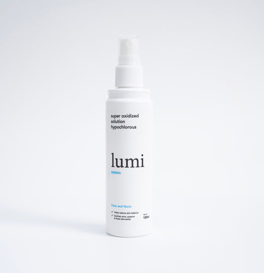 Lumi Derma | Face & Neck | 100 ml | Super Oxidized Solution | Hypochlorous Acid | Helps Restore Skin Balance | Soothes Acne, Eczema & Facial Dermatitis | Suitable for All Skin Types | Powered by H2autO™ - U.S. Patented Technology