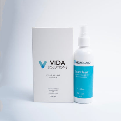 VidaGuard SeatClean | Toilet Seat Hygiene Spray | 300 PPM | 100 ml | Hypochlorous Acid | Non Toxic | Powered by H2autO™ - U.S. Patented Technology